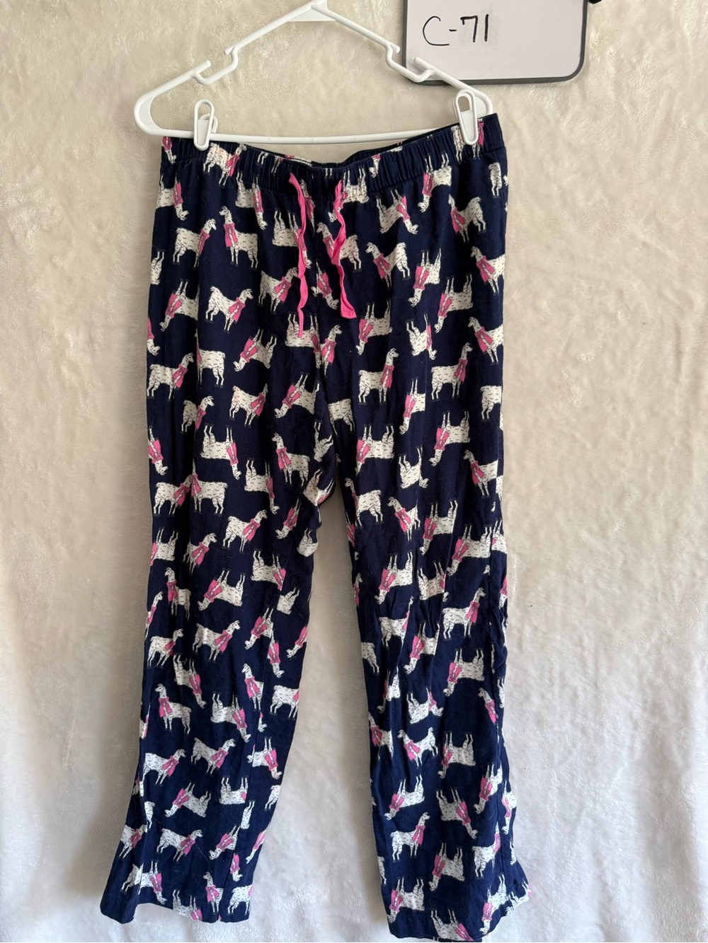 Old Navy Navy Pajama Pants with White & Pink Llamas